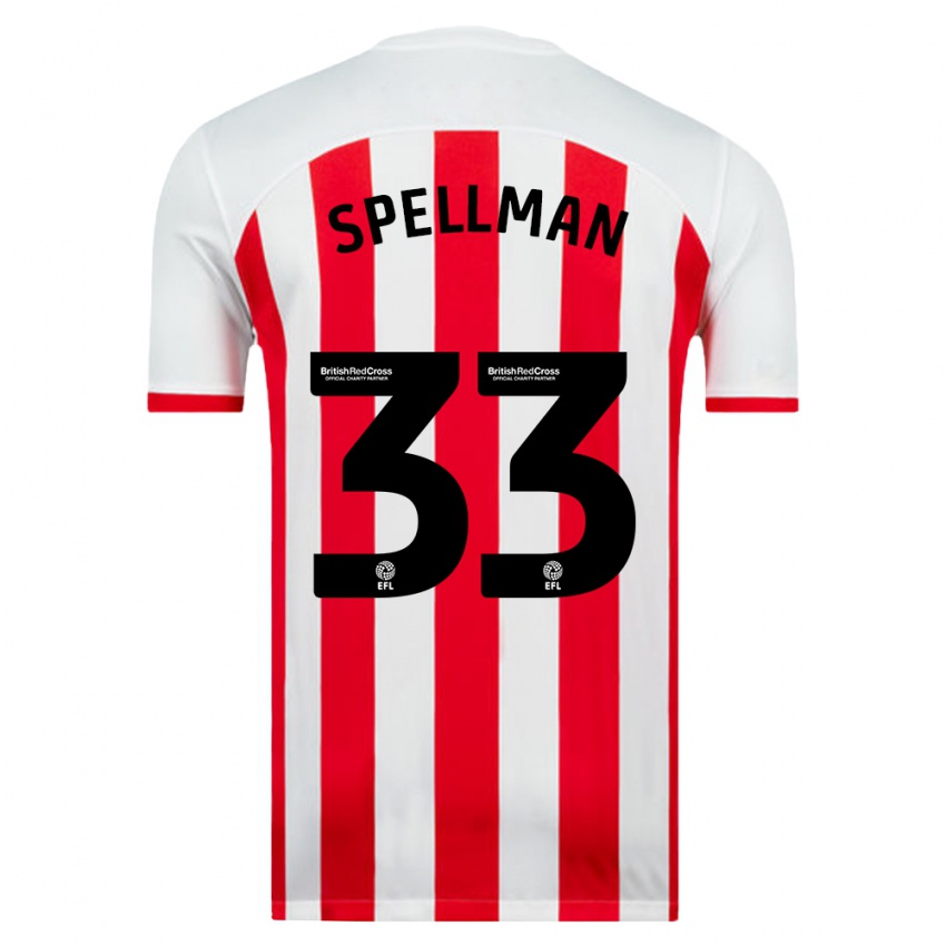 Niño Camiseta Michael Spellman #33 Blanco 1ª Equipación 2023/24 La Camisa