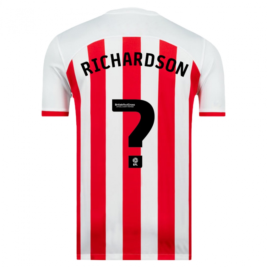 Niño Camiseta Adam Richardson #0 Blanco 1ª Equipación 2023/24 La Camisa