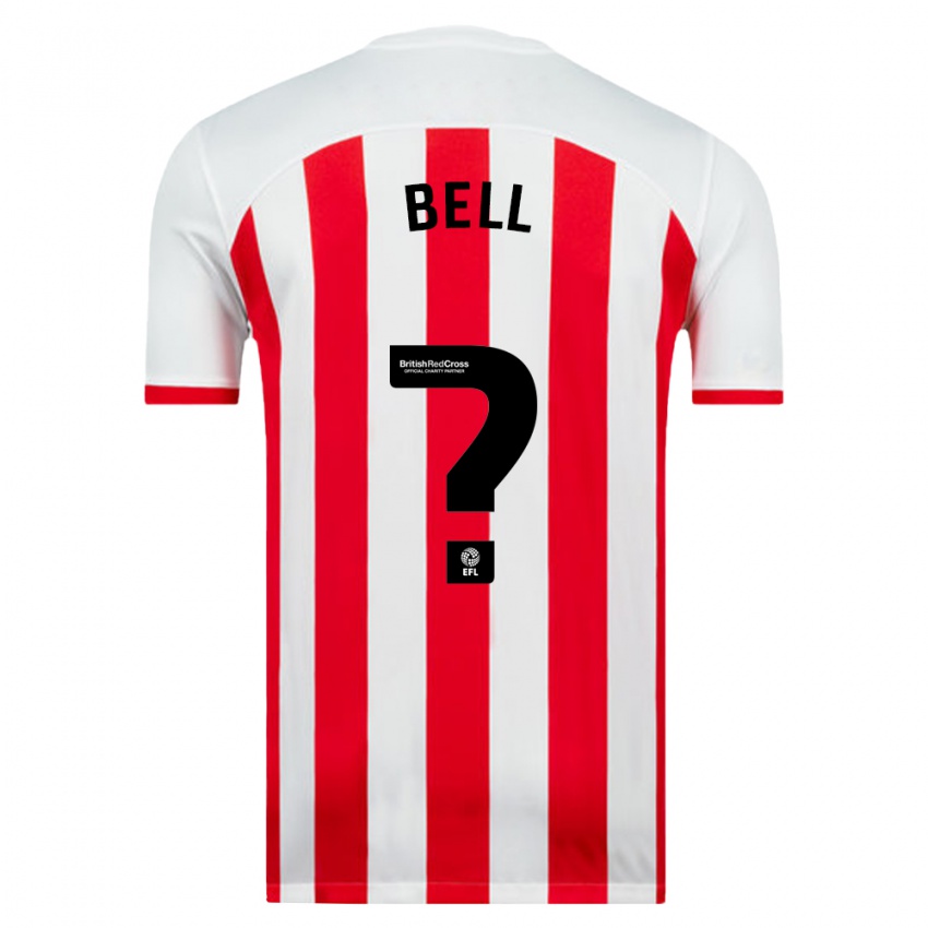 Niño Camiseta Luke Bell #0 Blanco 1ª Equipación 2023/24 La Camisa