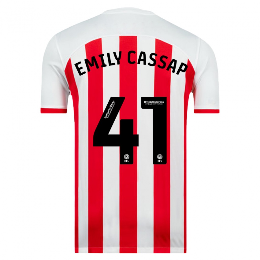 Niño Camiseta Emily Cassap #41 Blanco 1ª Equipación 2023/24 La Camisa