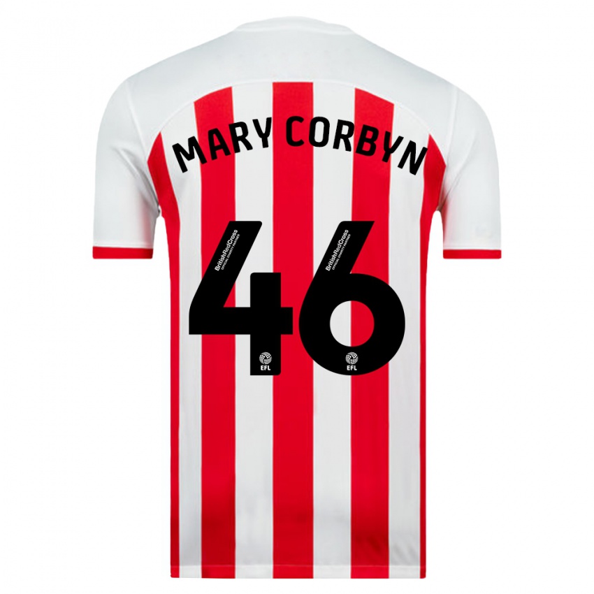 Niño Camiseta Mary Corbyn #46 Blanco 1ª Equipación 2023/24 La Camisa