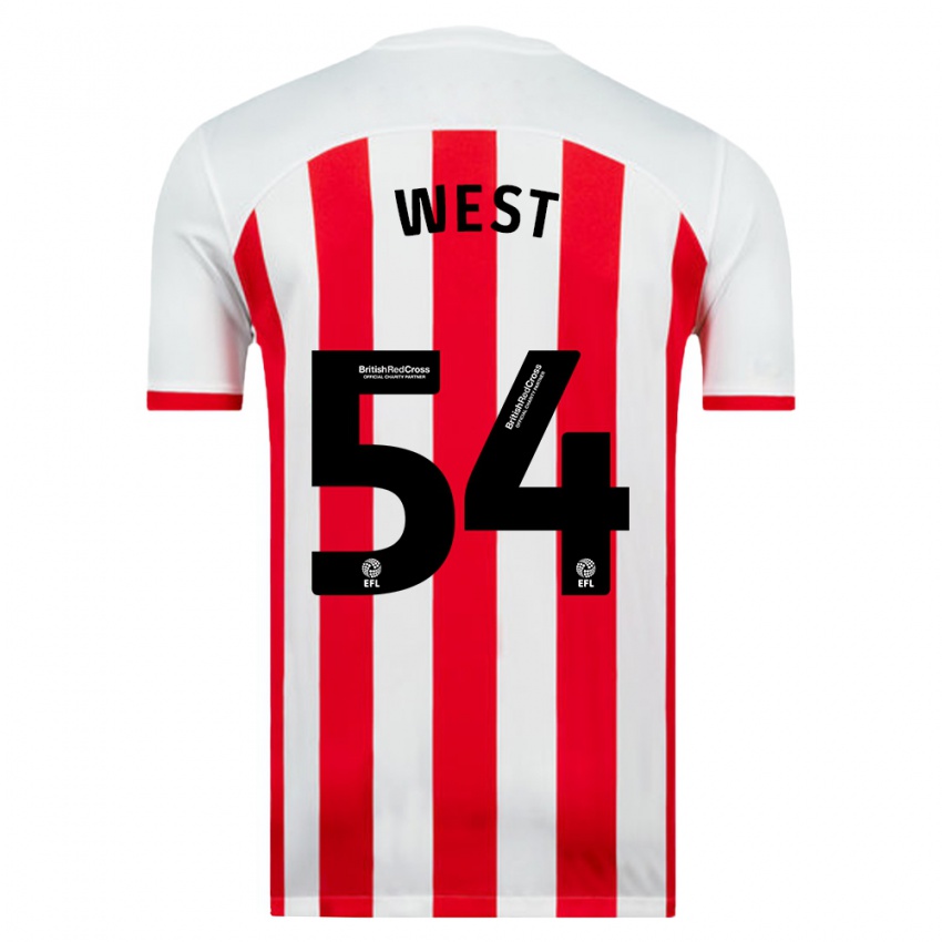 Niño Camiseta Ella West #54 Blanco 1ª Equipación 2023/24 La Camisa