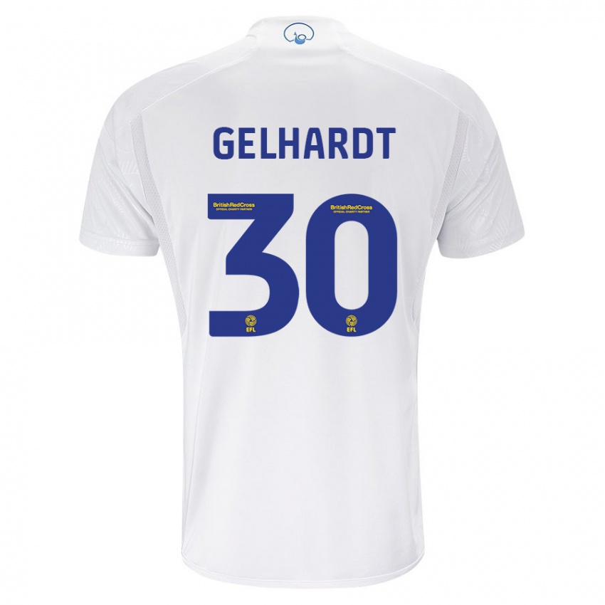 Niño Camiseta Joe Gelhardt #30 Blanco 1ª Equipación 2023/24 La Camisa