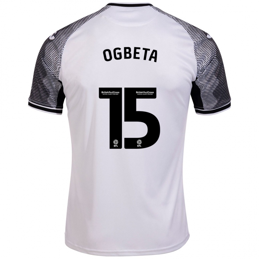 Niño Camiseta Nathanael Ogbeta #15 Blanco 1ª Equipación 2023/24 La Camisa