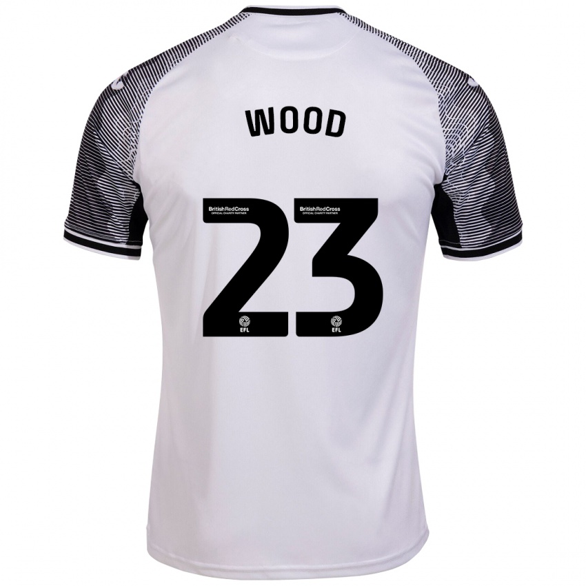 Niño Camiseta Nathan Wood #23 Blanco 1ª Equipación 2023/24 La Camisa