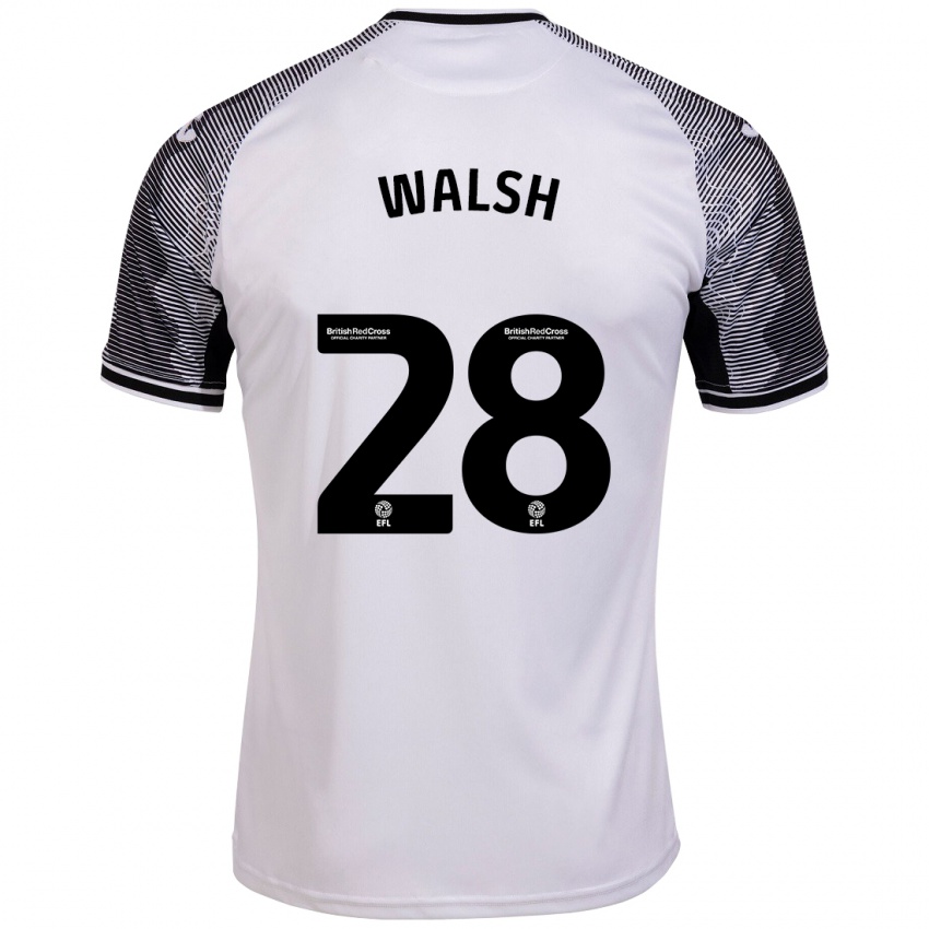 Niño Camiseta Liam Walsh #28 Blanco 1ª Equipación 2023/24 La Camisa