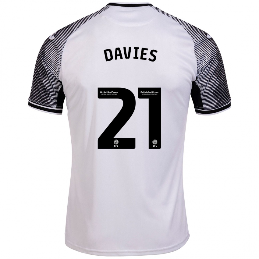 Niño Camiseta Laura Davies #21 Blanco 1ª Equipación 2023/24 La Camisa