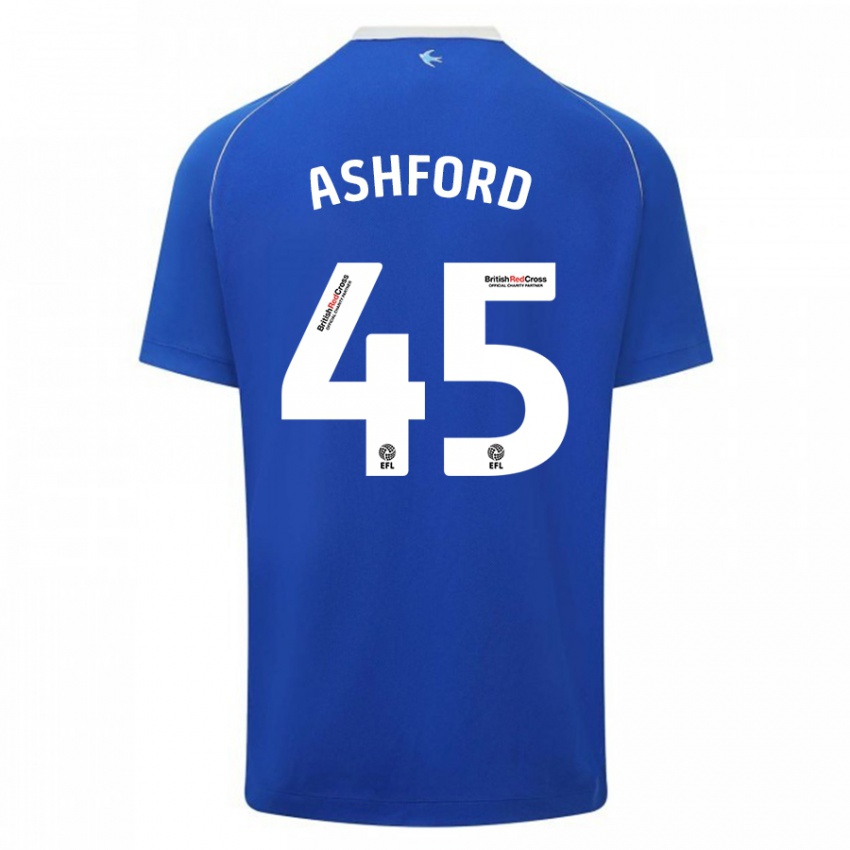 Niño Camiseta Cian Ashford #45 Azul 1ª Equipación 2023/24 La Camisa