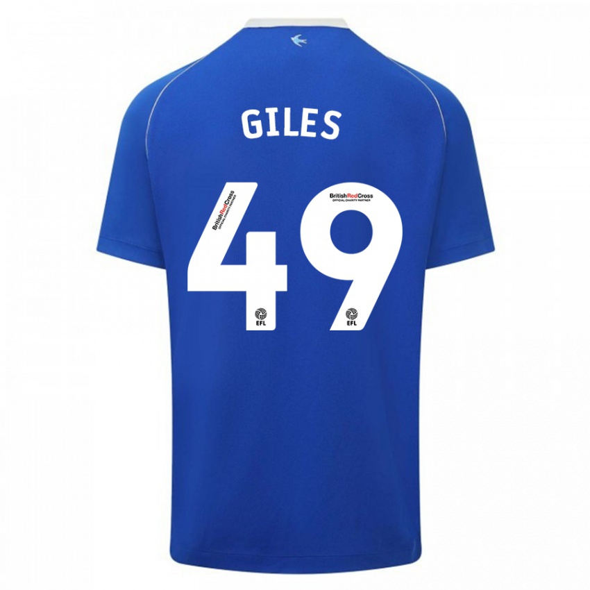 Niño Camiseta Luey Giles #49 Azul 1ª Equipación 2023/24 La Camisa