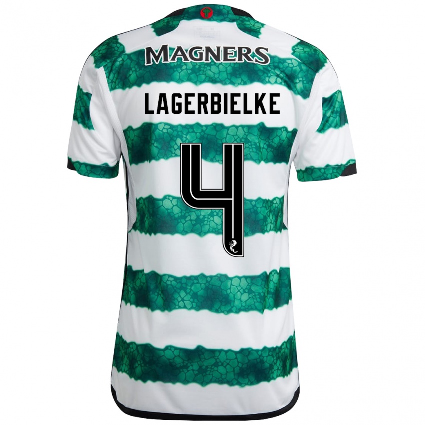 Niño Camiseta Gustaf Lagerbielke #4 Verde 1ª Equipación 2023/24 La Camisa