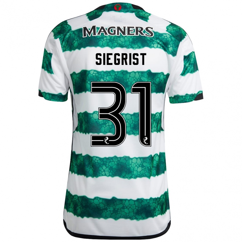 Niño Camiseta Benjamin Siegrist #31 Verde 1ª Equipación 2023/24 La Camisa