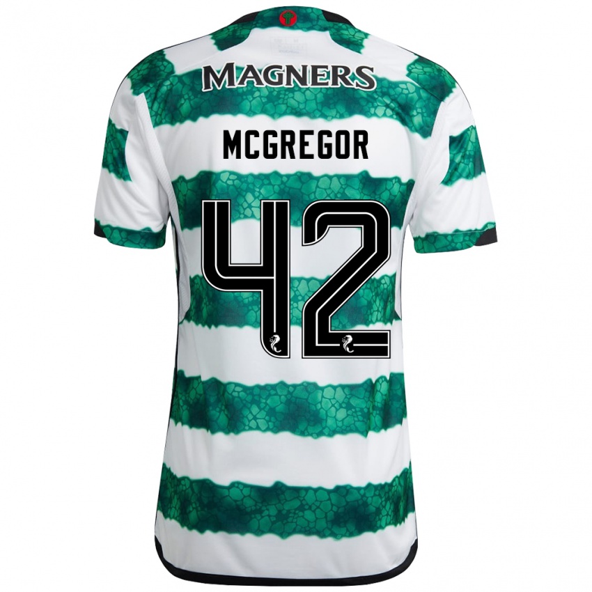 Niño Camiseta Callum Mcgregor #42 Verde 1ª Equipación 2023/24 La Camisa