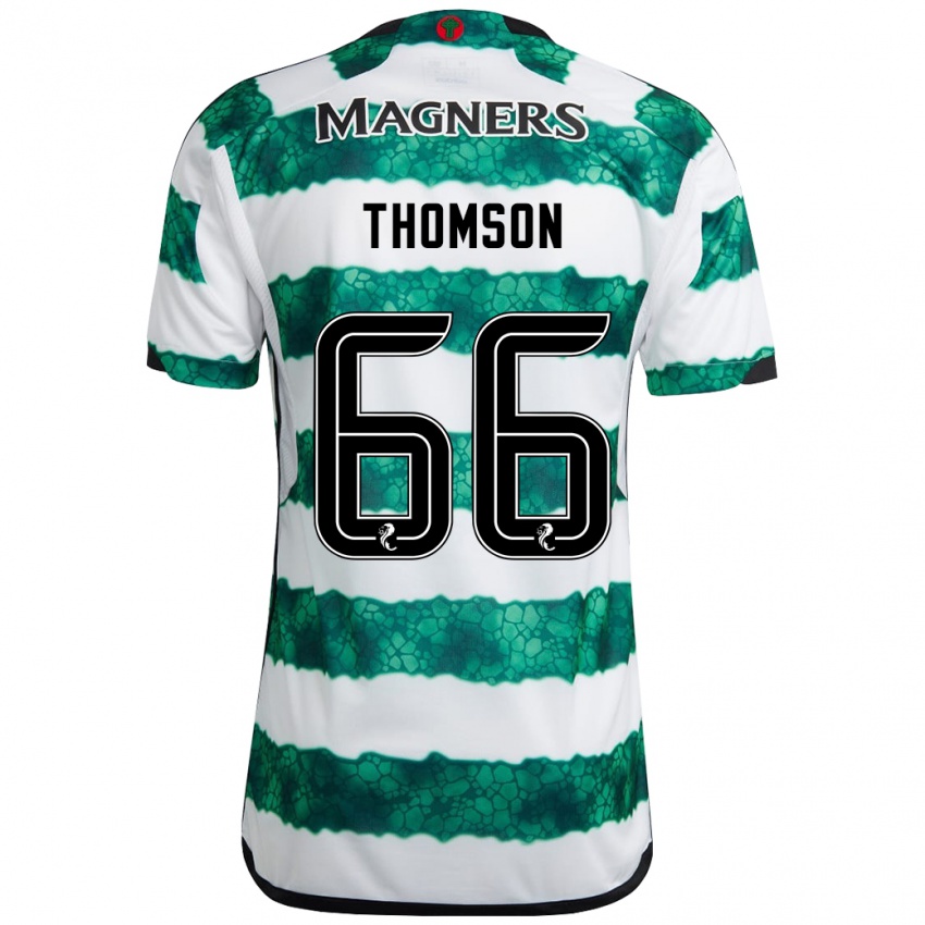 Niño Camiseta Corey Thomson #66 Verde 1ª Equipación 2023/24 La Camisa