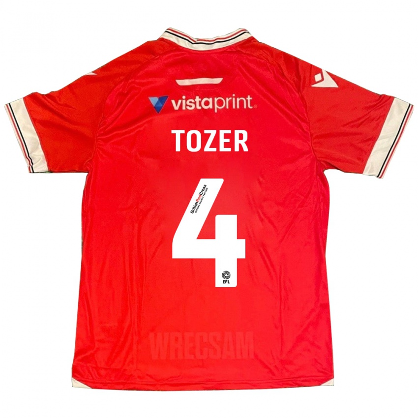 Niño Camiseta Ben Tozer #4 Rojo 1ª Equipación 2023/24 La Camisa