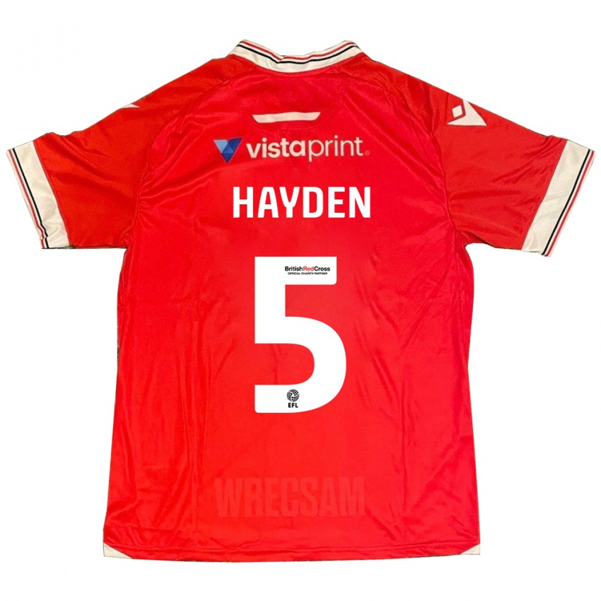 Niño Camiseta Aaron Hayden #5 Rojo 1ª Equipación 2023/24 La Camisa