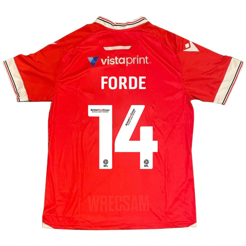 Niño Camiseta Anthony Forde #14 Rojo 1ª Equipación 2023/24 La Camisa