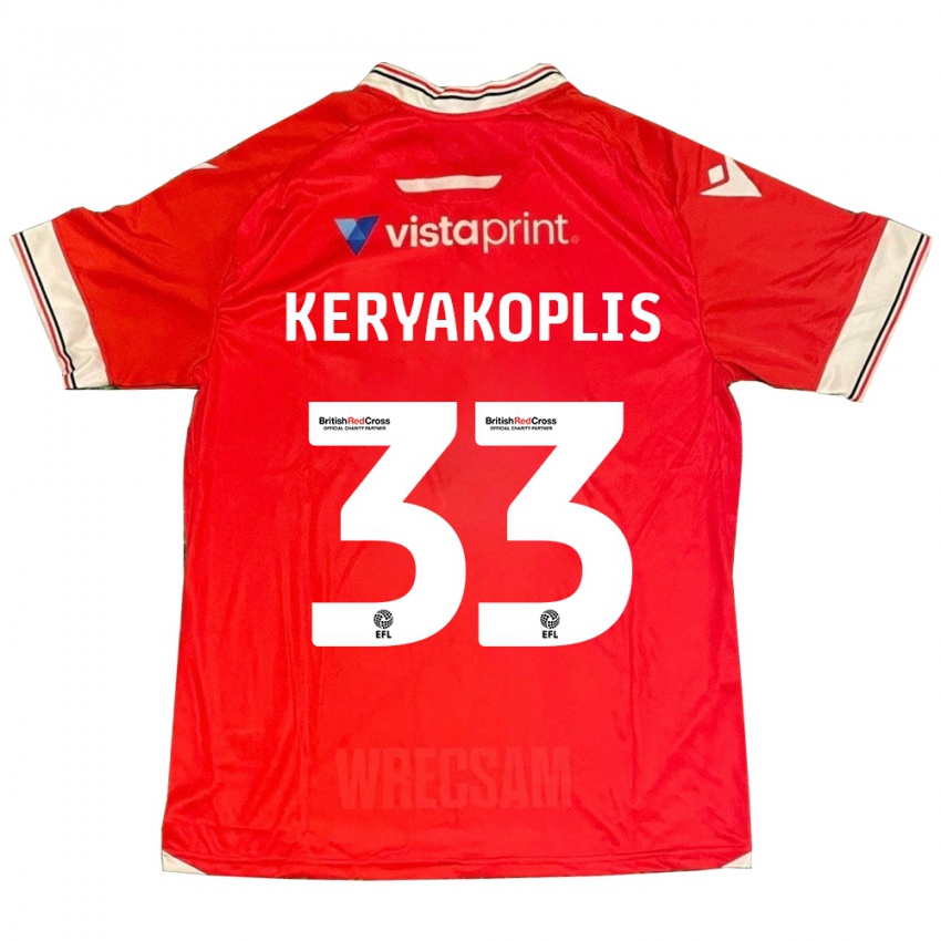 Niño Camiseta Hannah Keryakoplis #33 Rojo 1ª Equipación 2023/24 La Camisa