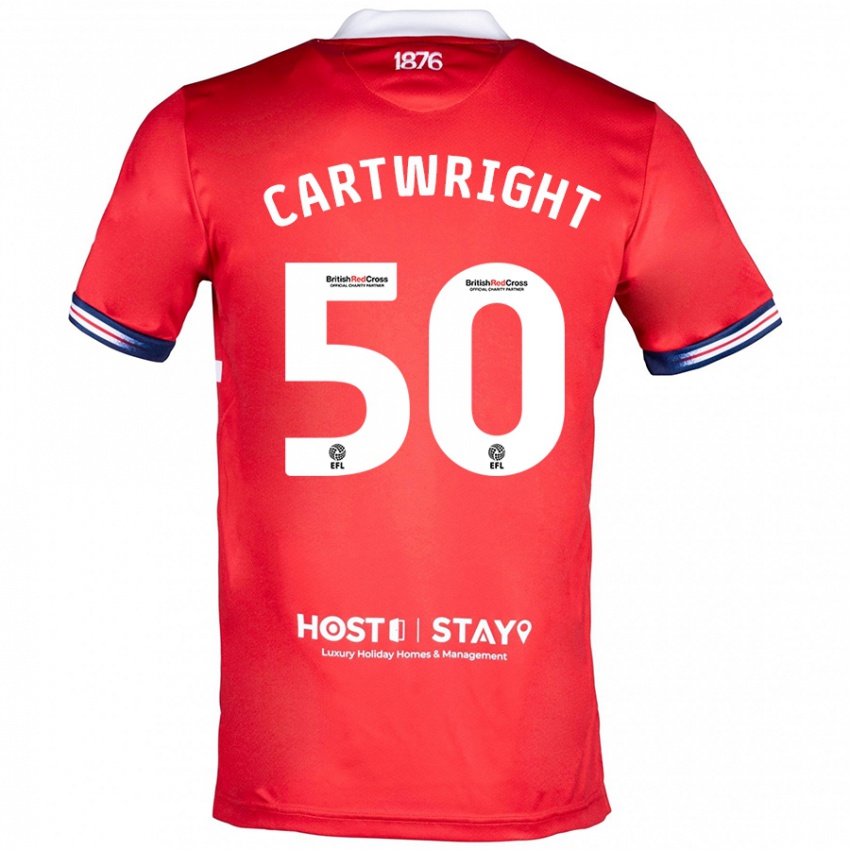 Niño Camiseta Fin Cartwright #50 Rojo 1ª Equipación 2023/24 La Camisa