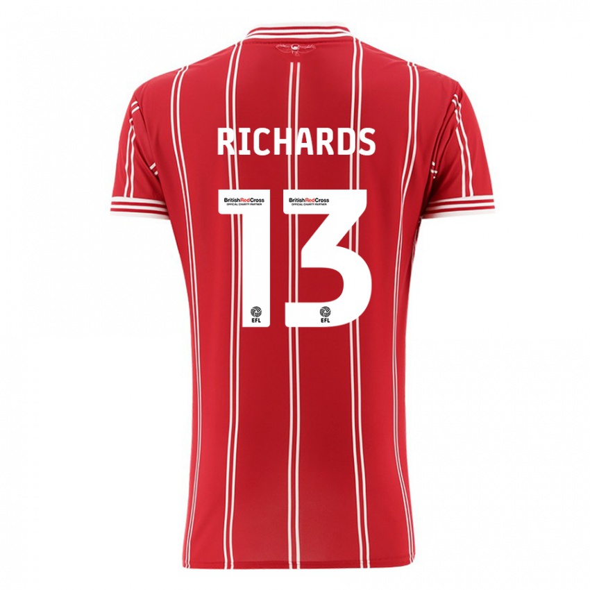 Niño Camiseta Harvey Wiles-Richards #13 Rojo 1ª Equipación 2023/24 La Camisa
