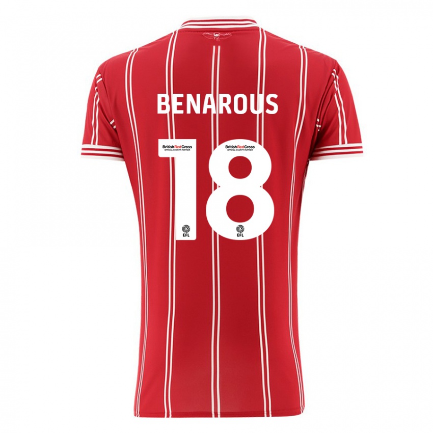 Niño Camiseta Ayman Benarous #18 Rojo 1ª Equipación 2023/24 La Camisa