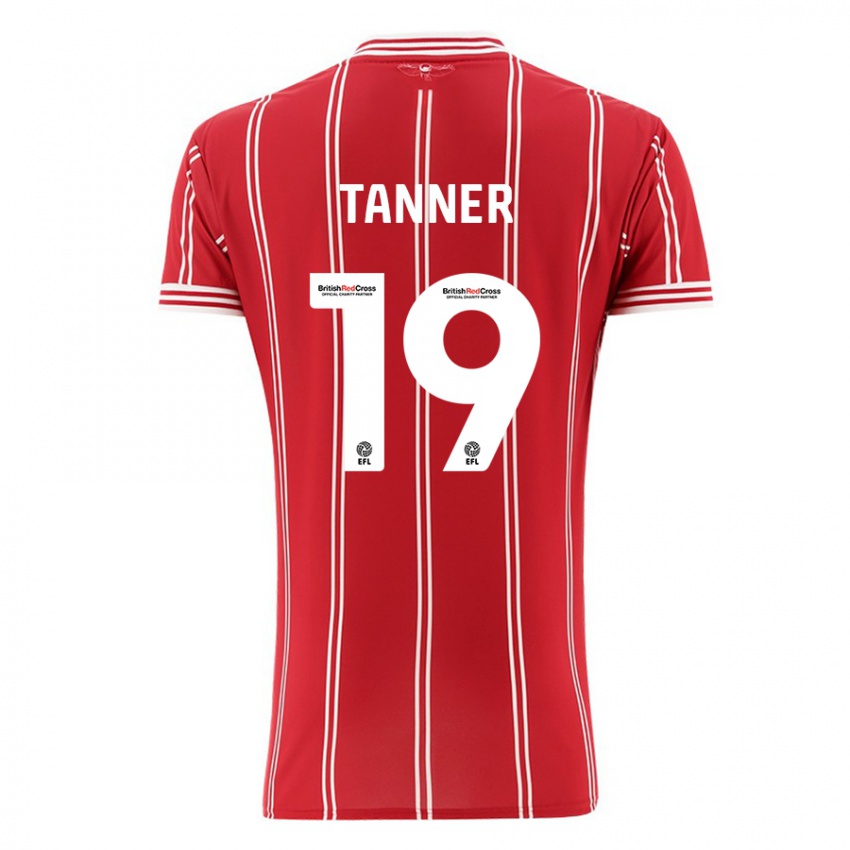 Niño Camiseta George Tanner #19 Rojo 1ª Equipación 2023/24 La Camisa