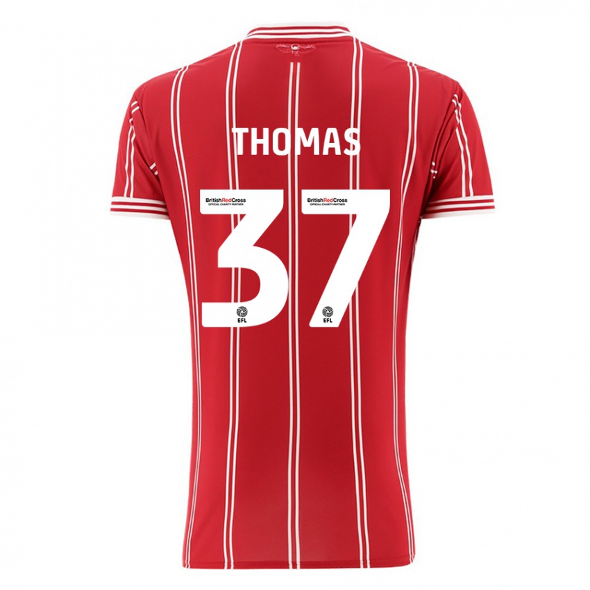 Niño Camiseta Olly Thomas #37 Rojo 1ª Equipación 2023/24 La Camisa