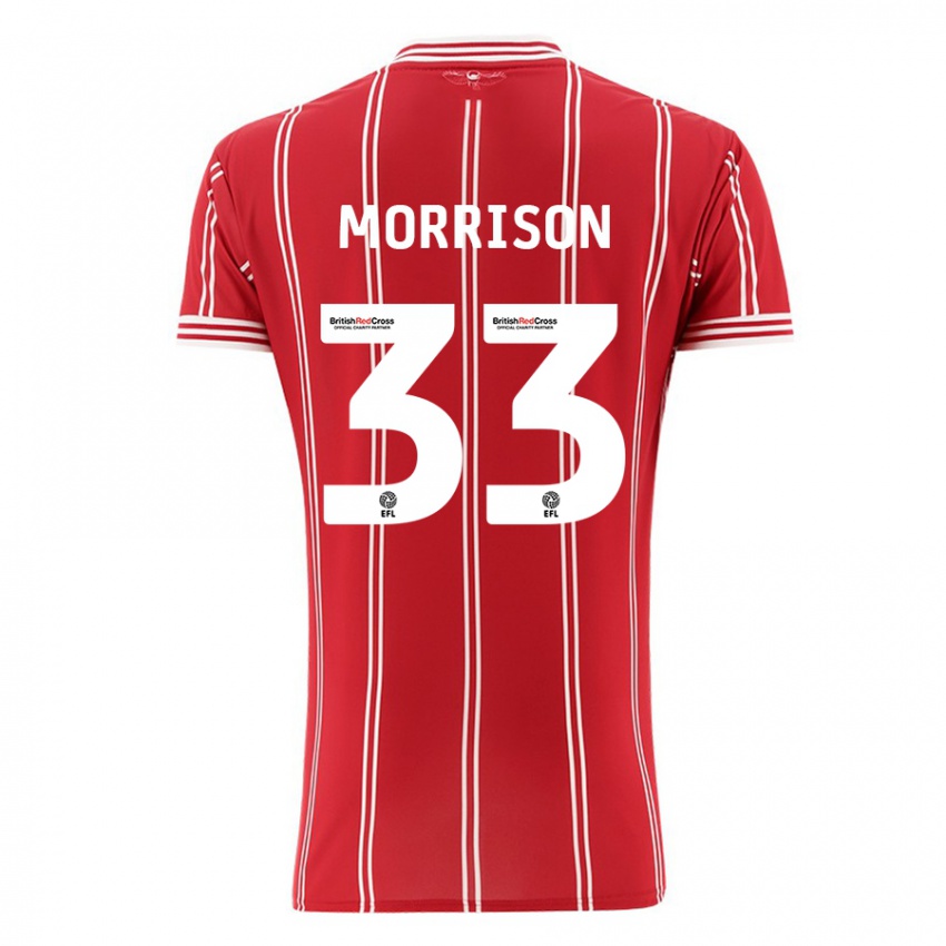 Niño Camiseta Elijah Morrison #33 Rojo 1ª Equipación 2023/24 La Camisa