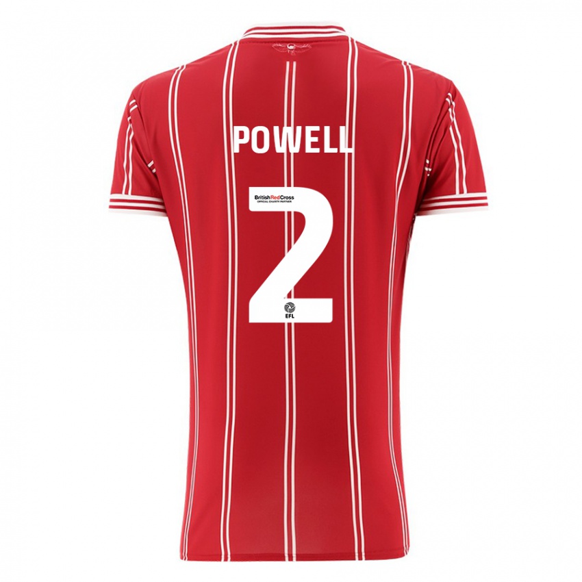 Niño Camiseta Ella Powell #2 Rojo 1ª Equipación 2023/24 La Camisa