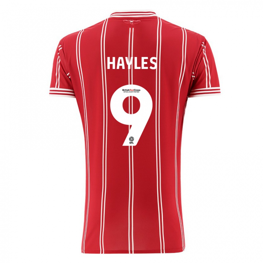 Niño Camiseta Shania Hayles #9 Rojo 1ª Equipación 2023/24 La Camisa