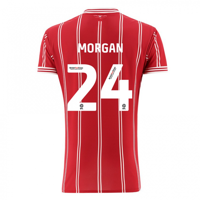 Niño Camiseta Ffion Morgan #24 Rojo 1ª Equipación 2023/24 La Camisa