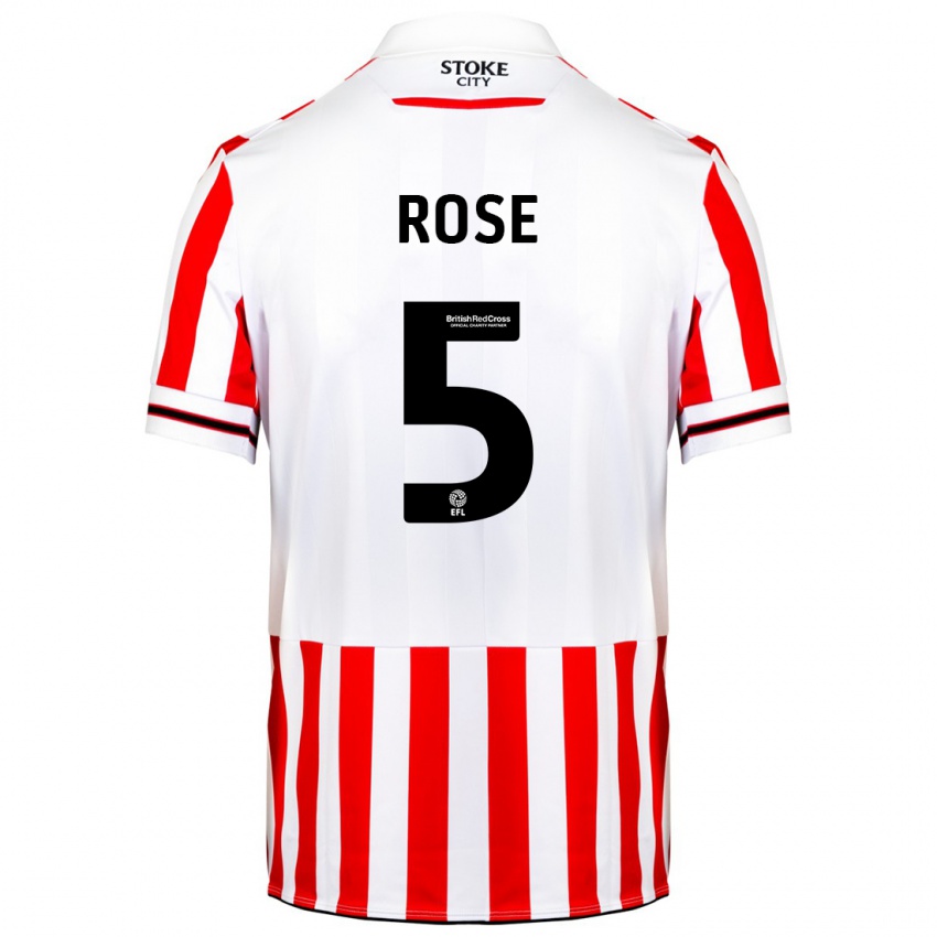 Niño Camiseta Michael Rose #5 Rojo Blanco 1ª Equipación 2023/24 La Camisa