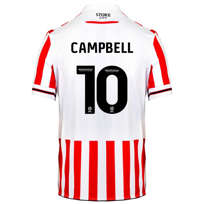 Niño Camiseta Tyrese Campbell #10 Rojo Blanco 1ª Equipación 2023/24 La Camisa