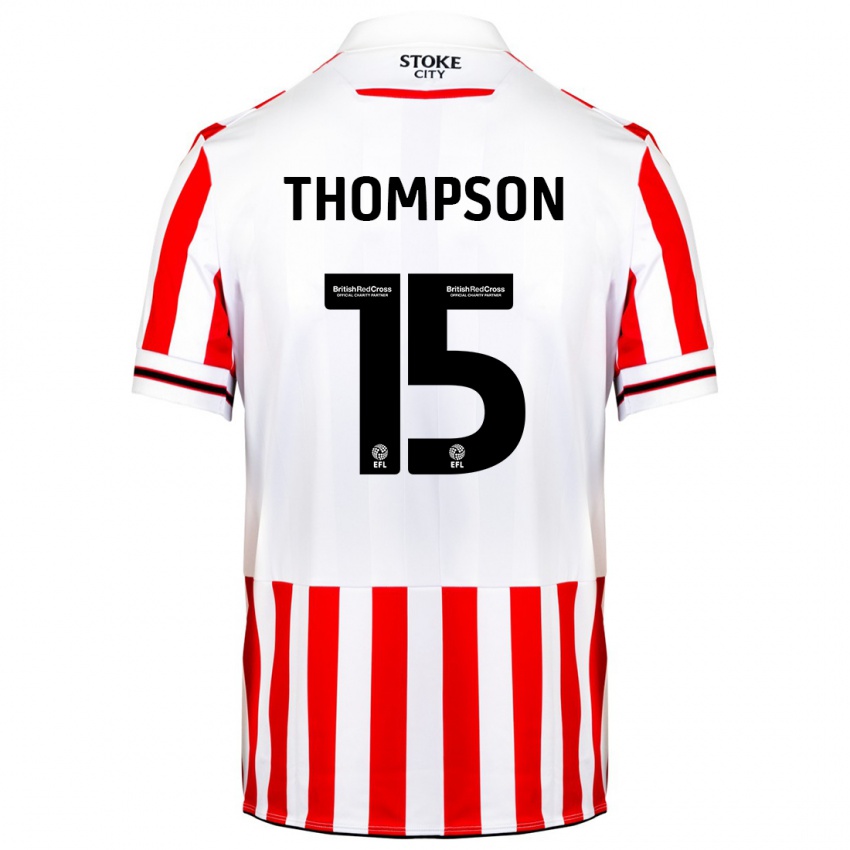 Niño Camiseta Jordan Thompson #15 Rojo Blanco 1ª Equipación 2023/24 La Camisa