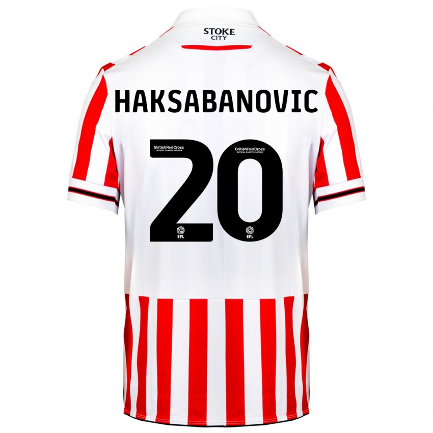 Niño Camiseta Sead Hakšabanović #20 Rojo Blanco 1ª Equipación 2023/24 La Camisa