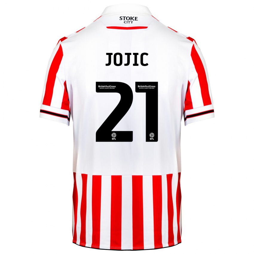 Niño Camiseta Nikola Jojic #21 Rojo Blanco 1ª Equipación 2023/24 La Camisa