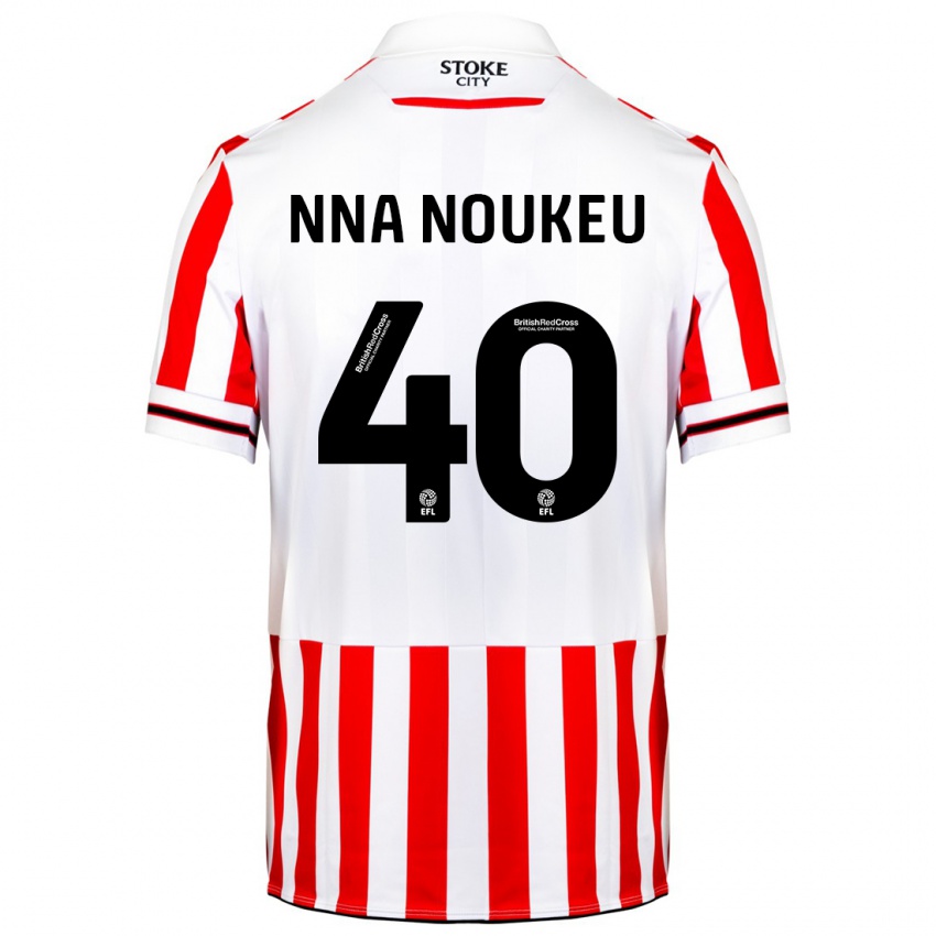 Niño Camiseta Blondy Nna Noukeu #40 Rojo Blanco 1ª Equipación 2023/24 La Camisa