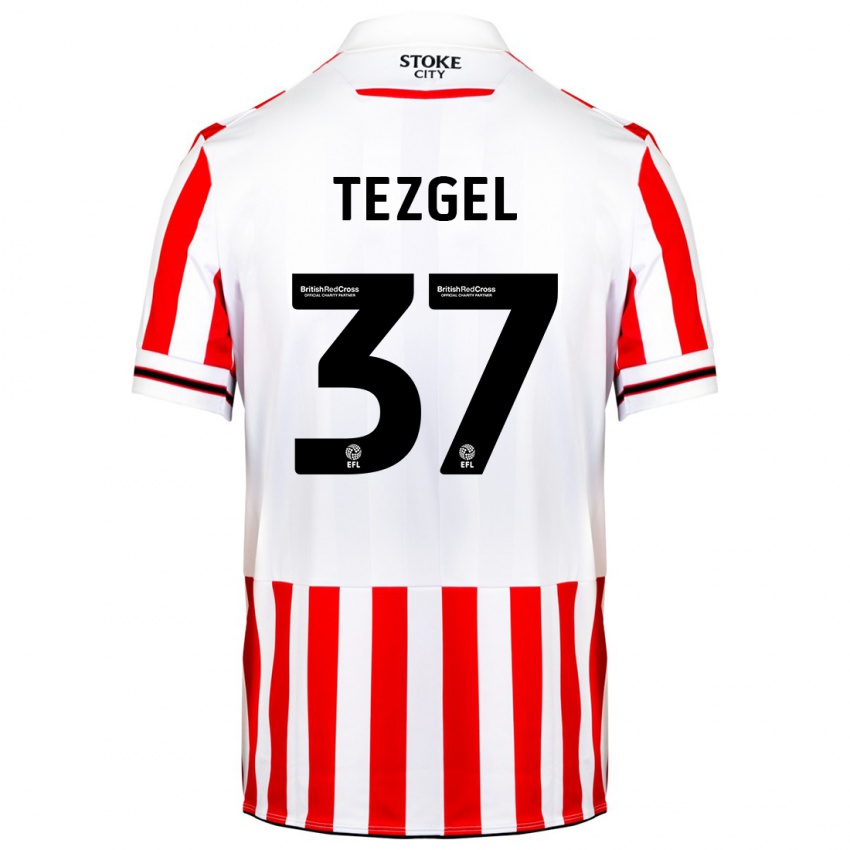 Niño Camiseta Emre Tezgel #37 Rojo Blanco 1ª Equipación 2023/24 La Camisa