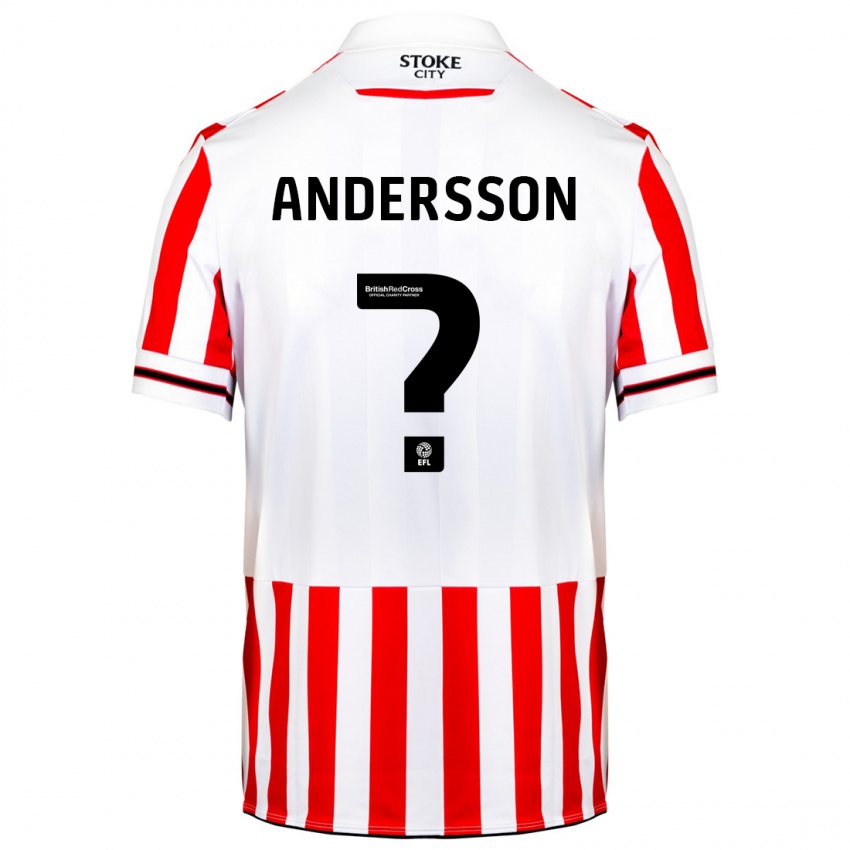 Niño Camiseta Edwin Andersson #0 Rojo Blanco 1ª Equipación 2023/24 La Camisa
