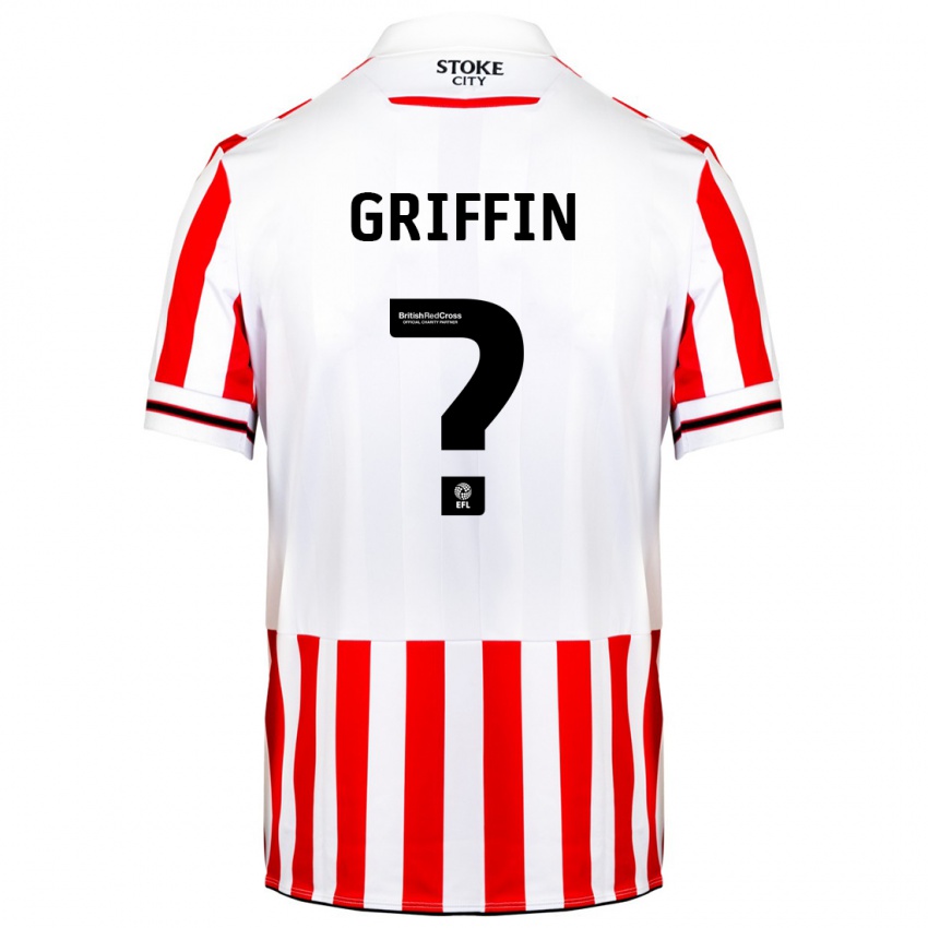 Niño Camiseta Jake Griffin #0 Rojo Blanco 1ª Equipación 2023/24 La Camisa