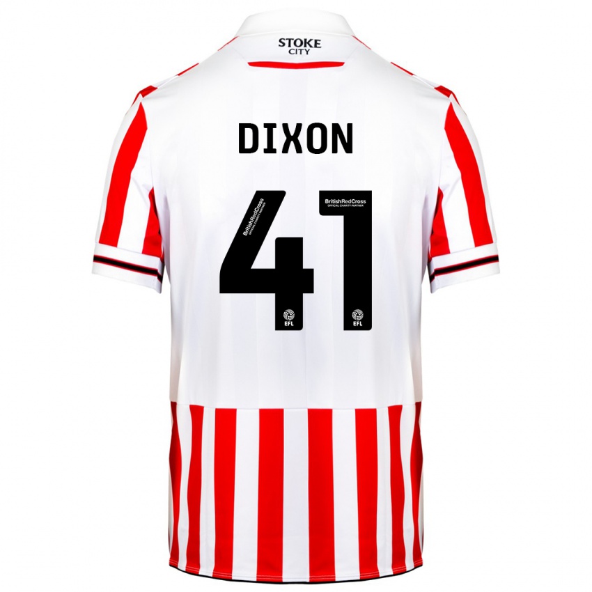 Niño Camiseta Jaden Dixon #41 Rojo Blanco 1ª Equipación 2023/24 La Camisa