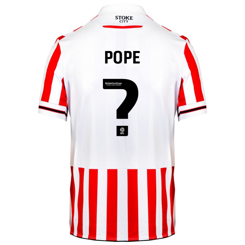 Niño Camiseta Ollie Pope #0 Rojo Blanco 1ª Equipación 2023/24 La Camisa