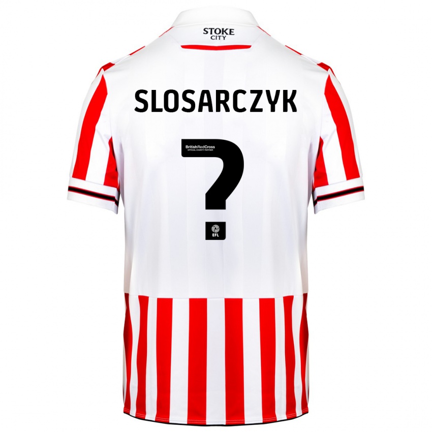 Niño Camiseta Nikolas Slosarczyk #0 Rojo Blanco 1ª Equipación 2023/24 La Camisa