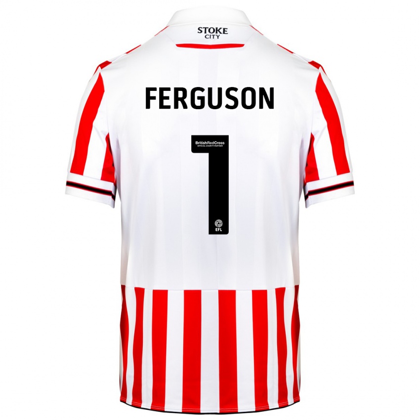 Niño Camiseta Georgie Ferguson #1 Rojo Blanco 1ª Equipación 2023/24 La Camisa