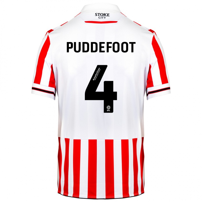 Niño Camiseta Danielle Puddefoot #4 Rojo Blanco 1ª Equipación 2023/24 La Camisa