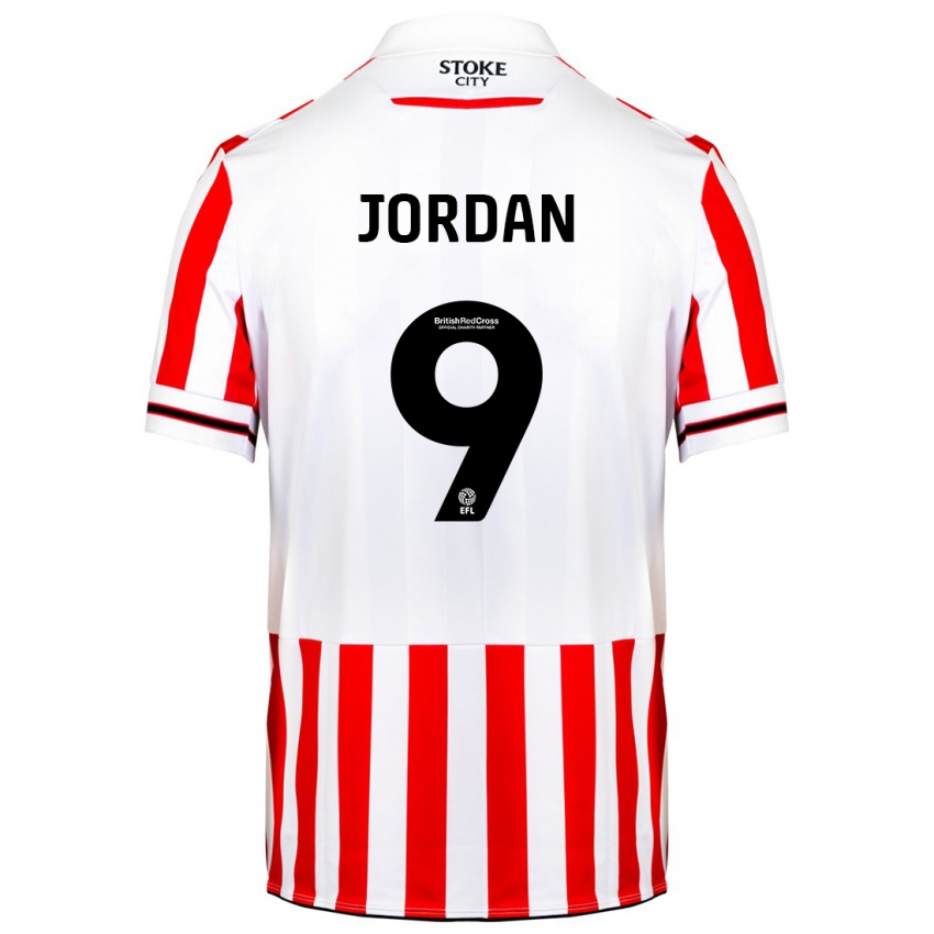 Niño Camiseta Saffron Jordan #9 Rojo Blanco 1ª Equipación 2023/24 La Camisa