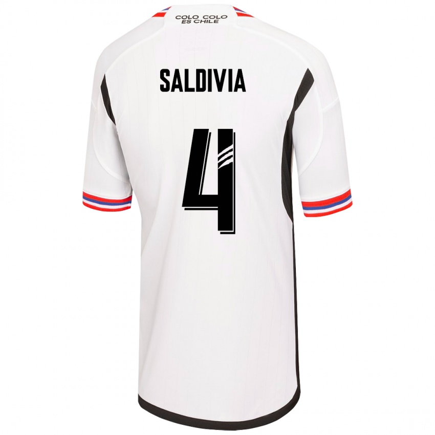 Niño Camiseta Alan Saldivia #4 Blanco 1ª Equipación 2023/24 La Camisa
