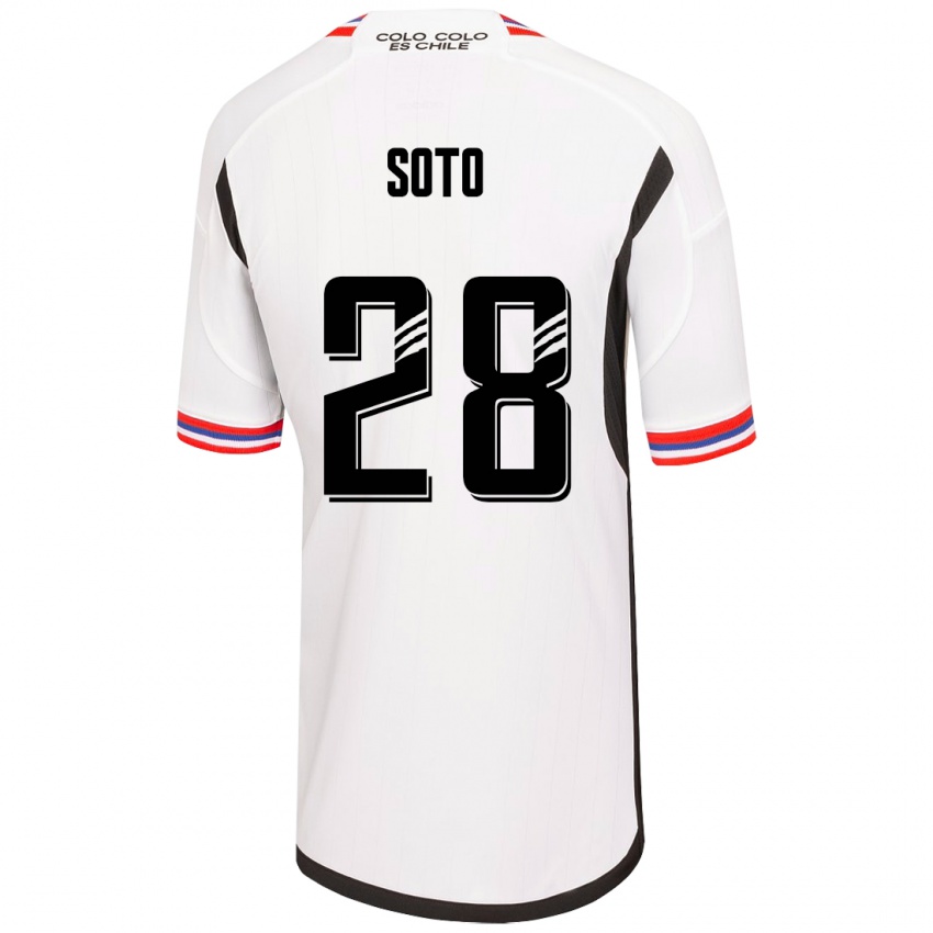 Niño Camiseta Lucas Soto #28 Blanco 1ª Equipación 2023/24 La Camisa