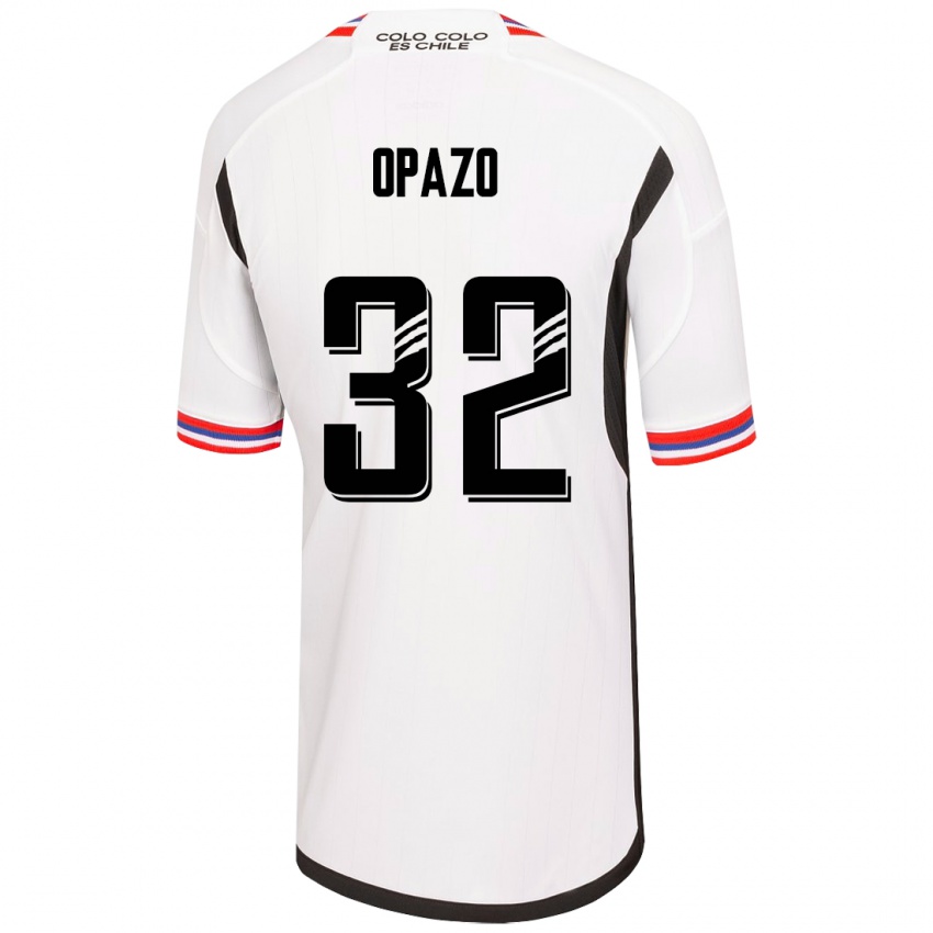 Niño Camiseta Óscar Opazo #32 Blanco 1ª Equipación 2023/24 La Camisa
