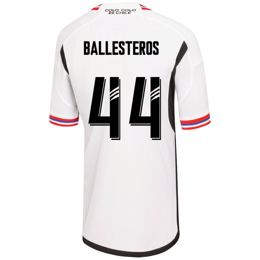 Niño Camiseta Martín Ballesteros #44 Blanco 1ª Equipación 2023/24 La Camisa