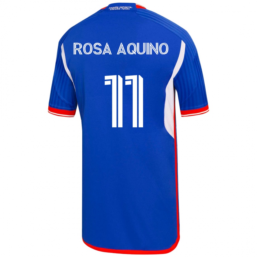 Niño Camiseta Rosa Aquino #11 Azul 1ª Equipación 2023/24 La Camisa